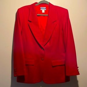 Pendleton- 100% Virgin Wool Vintage Bright Red Blazer Made in USA- Size 16